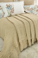 „Linum Beige“ комплект Перкал с покривало Муселин – 7части - Image 4