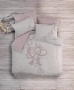 Спално бельо „Bellini Pink“-puff бродерия-Памук Ранфорс-6 части-Cotton Box