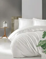 Cotton Box – Beyaz Satin Спален комплект Памук Сатен – 3 части – за единично легло - Image 3