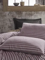 Cotton Box Спално бельо „Smart Bamboo Bordo-Black“ Bambu Saten – 60% памук и 40% бамбук – 6 части – за спалня - Image 2
