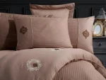 Спално бельо -Hobby - Памук Сатен с бродерия „Elegant Olimpos-brown“ - 6 части – за спалня - Image 4