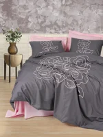 Cotton Box Спално бельо „Primula Rose“ Puff Nakışlı Ranforce – 100% памук ранфорс – 6 части – за спалня
