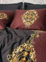 Cotton Box Спално бельо „Ebren Antrasit“ Palace Saten – 100% памук сатен 300TC – 6 части – за спалня - Image 2