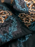 Cotton Box Спално бельо „Dorhan Siyah“ Palace Saten – 100% памук сатен 300TC – 6 части – за спалня - Image 3