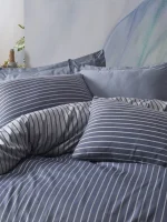 Cotton Box Спално бельо „Smart Bamboo Mavi“ Bambu Saten – 60% памук и 40% бамбук – 6 части – за спалня