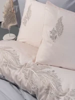 Cotton Box Спално бельо „Sheen Gri“ Brode Saten – 100% памук сатен – 6 части – за спалня - Image 3
