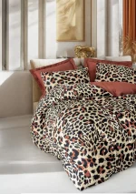 Спално бельо  „Leo Luxe“  Family - Памук Сатен -7 части – с 2 единични плика-Cotton box