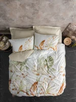Cotton Box Спално бельо „Luster Bej“ Saten – 100% памук сатен – 6 части – за спалня