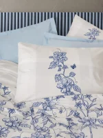 Cotton Box Спално бельо „Linora Blue“ Ranforce – 100% памук ранфорс – 5 части – за спалня с два плика - Image 2