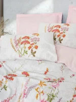 Cotton Box Спално бельо „Lilura Pink“ Ranforce – 100% памук ранфорс – 5 части – за спалня с два плика - Image 2