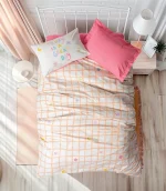 Cotton Box Спално бельо „Jours Pembe“ Genç Odası Ranforce – 100% памук – 3 части – за единично легло