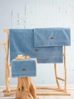 Cotton Box Комплект хавлиени кърпи „Wellness Sky Mavi“ – 3 части – 100% памук