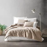 Cotton Box PLAIN Vizon - Krem – Комплект спално бельо от 100% памук ранфорс