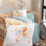 „Sweet Dreams“ Детски спален комплект с мече и зайче – Памук Ранфорс – 4 части – за детско легло
