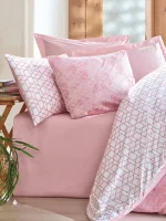 Cotton Box Minimal Ranforce Best Pembe – двоен спален комплект с чаршаф с ластик 160x200+30 - Image 2