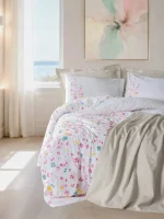 Cotton Box Спално бельо „Flare Bej“ Vivid – 100% памук – 5 части – с памучно покривало