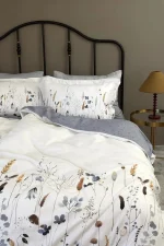 First Choice Спално бельо „Lenka Beyaz“ Памучен сатен – 100% памук – 7 части – за спалня с два плика - Image 3