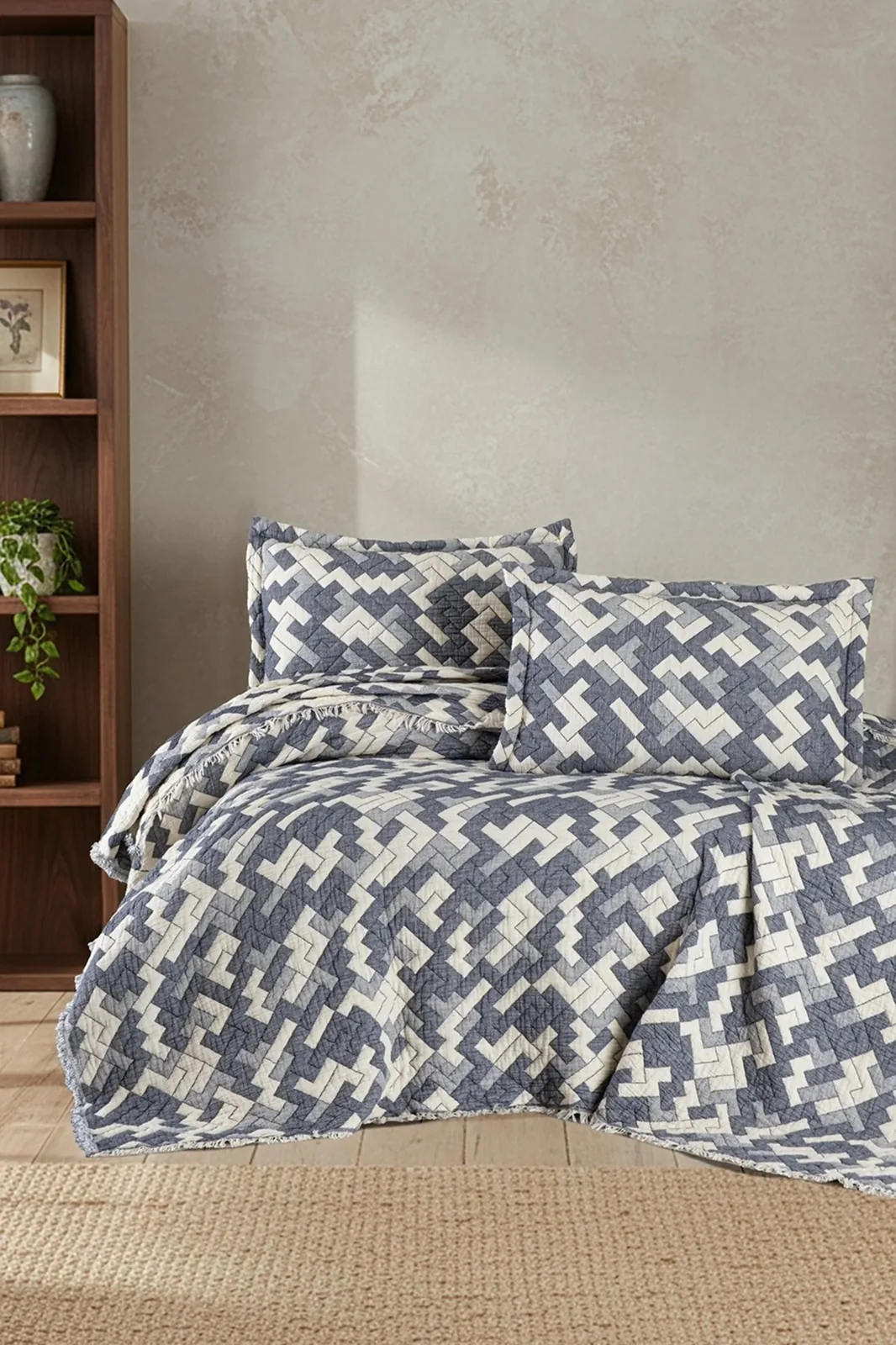 prod_e96a5e5b-8892-441e-8aec-d55741af8915 First Choice Rodya Denim – 6-слойно памучно покривало за спалня с калъфки - Image 1