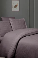 First Choice Спално бельо „Royce Lilac“ Deluxe сатен – 100% памук – 210 TC – 6 части – за спалня с един плик