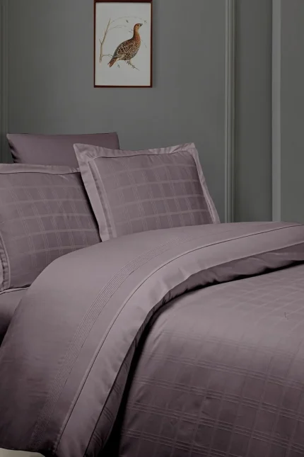 First Choice Спално бельо „Royce Lilac“ Deluxe сатен – 100% памук – 210 TC – 6 части – за спалня с един плик