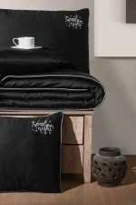 Timeless Black – 100% памук – 210 TC – 6 части – спално бельо с един плик - Image 2