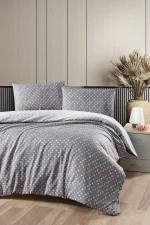 First Choice Homesko Eldon Grey – 100% памук, 142 TC – Ranforce спален комплект 200×220 с чаршаф с ластик 160×200+35 см