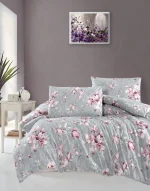 First Choice Homesko Marea Powder –  100% памук, 142 TC - Ranforce спален комплект 200×220 с чаршаф с ластик 160×200+35 см