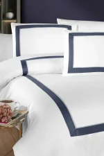 First Choice Спално бельо „Belezza White“ Deluxe сатен – 100% памук – 6 части – за спалня с един плик - Image 2