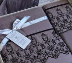 First Choice Спално бельо „Mona Leylak“ V.I.P сатен с дантела – 100% памук – 7 части – за спалня с един плик - Image 3