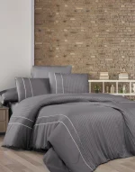 First Choice Спално бельо „Alfa Quick Silver“ сатен лукс – 100% памук – 6 части – за спалня с един плик