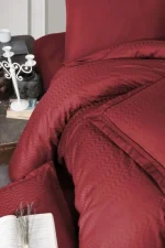 First Choice Спално бельо „Chackers Red“ Deluxe памучен сатен – 100% памук – 6 части – за спалня с един плик - Image 2