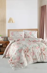 First Choice Homesko Davida Beige – 100% памук, 142 TC – Ranforce спален комплект 200×220 с чаршаф с ластик 160×200+35 см