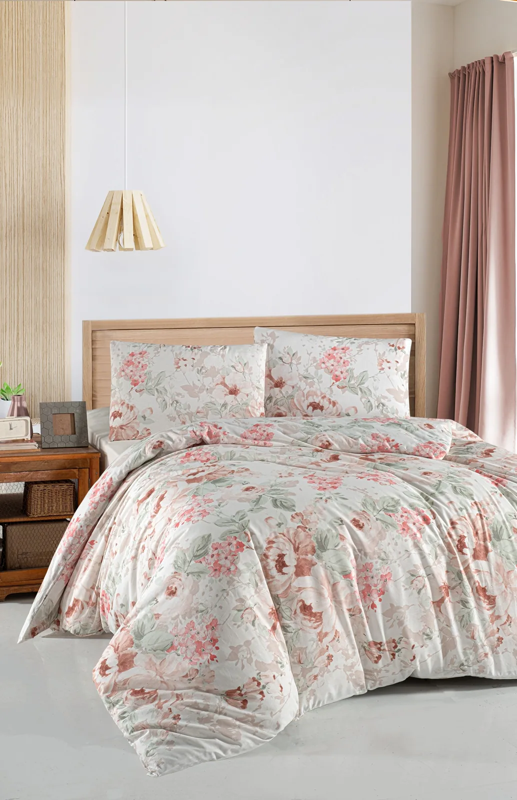 prod_4b7c6076-c556-4f69-921a-aba5bccb8430 First Choice Homesko Davida Beige – 100% памук, 142 TC – Ranforce спален комплект 200×220 с чаршаф с ластик 160×200+35 см - Image 1