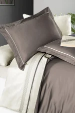 First Choice Спално бельо „Serenity Mink-Cream“ Deluxe сатен – 100% памук – 6 части – за спалня с един плик - Image 2