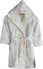 Hobby Home Cloudy – детски халат за баня с качулка и бродерия, 3–4 години - Image 2