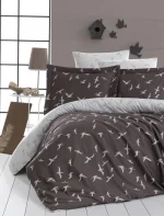First Choice Liberta Brown – 100% памук сатен – семеен спален комплект с 2 плика – 7 части - Image 2