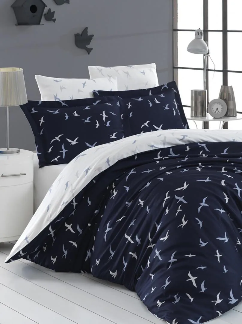 prod_7ba9ea19-dc93-47c0-8133-a3b00483f25d First Choice Liberta Navy Blue – 100% памук сатен – семеен спален комплект с 2 плика – 7 части - Image 1