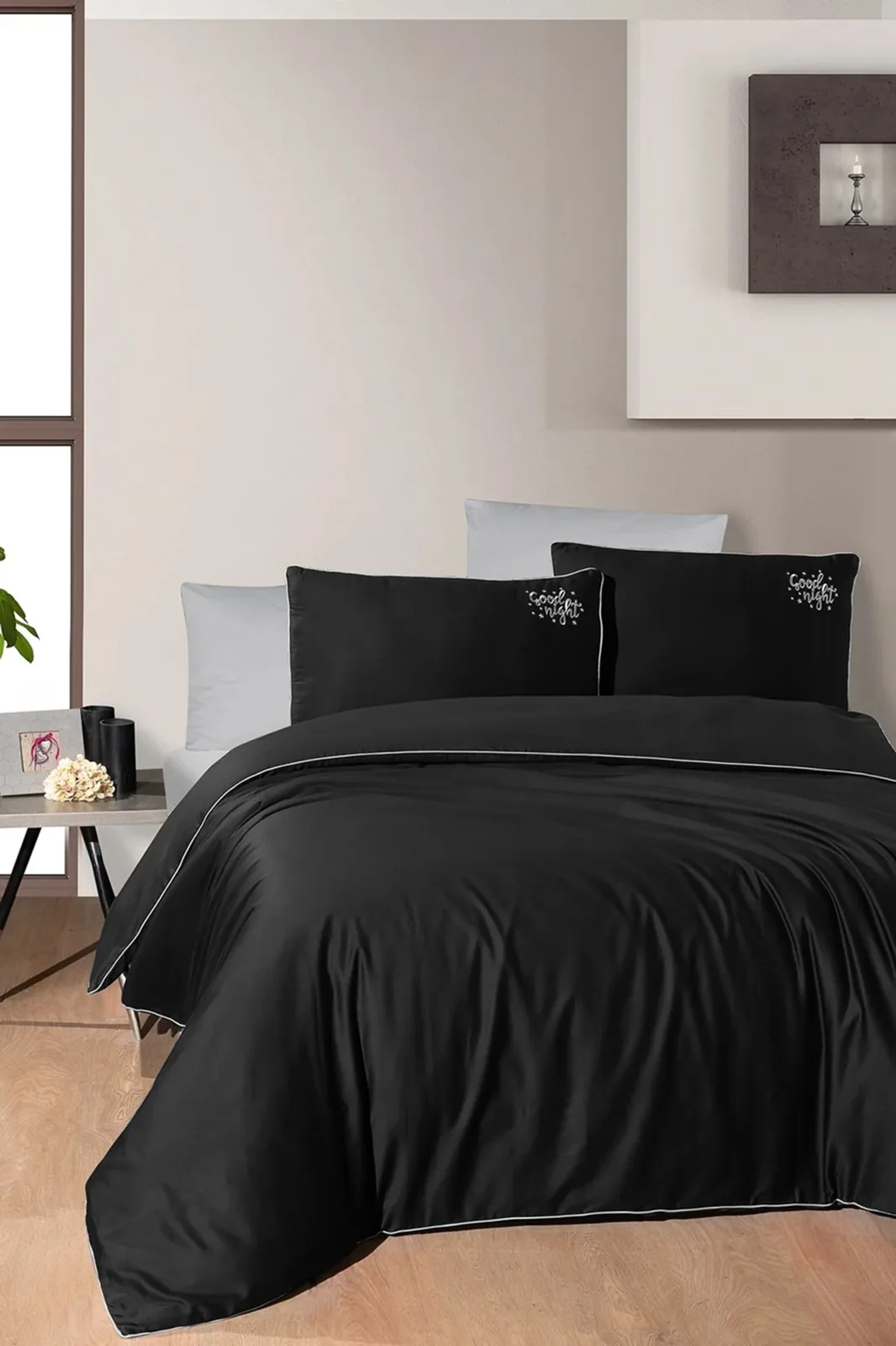 prod_7cb6a522-a7a0-496f-8541-50c4ca4799a4 Timeless Black – 100% памук – 210 TC – 6 части – спално бельо с един плик - Image 1