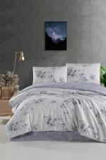 First Choice Homesko Mary Grey –  100% памук, 142 TC - Ranforce спален комплект 200×220 с чаршаф с ластик 160×200+35 см
