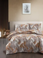 First Choice Homesko Rayce Brown – 100% памук, 142 TC – Ranforce спален комплект 200×220 с чаршаф с ластик 160×200+35 см
