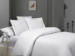 First Choice Спално бельо „Royce White“ Deluxe сатен – 100% памук – 6 части – за спалня с един плик