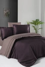 First Choice Спално бельо „Serenity Mor“ Deluxe сатен – 100% памук – 6 части – за спалня с един плик