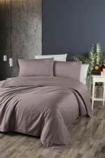 First Choice Спално бельо „Timeless Lilac“ Deluxe памучен сатен – 100% памук – 6 части – за спалня с един плик