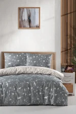First Choice Homesko Freedom Grey – 100% памук, 142 TC – Ranforce спален комплект 200×220 с чаршаф с ластик 160×200+35 см