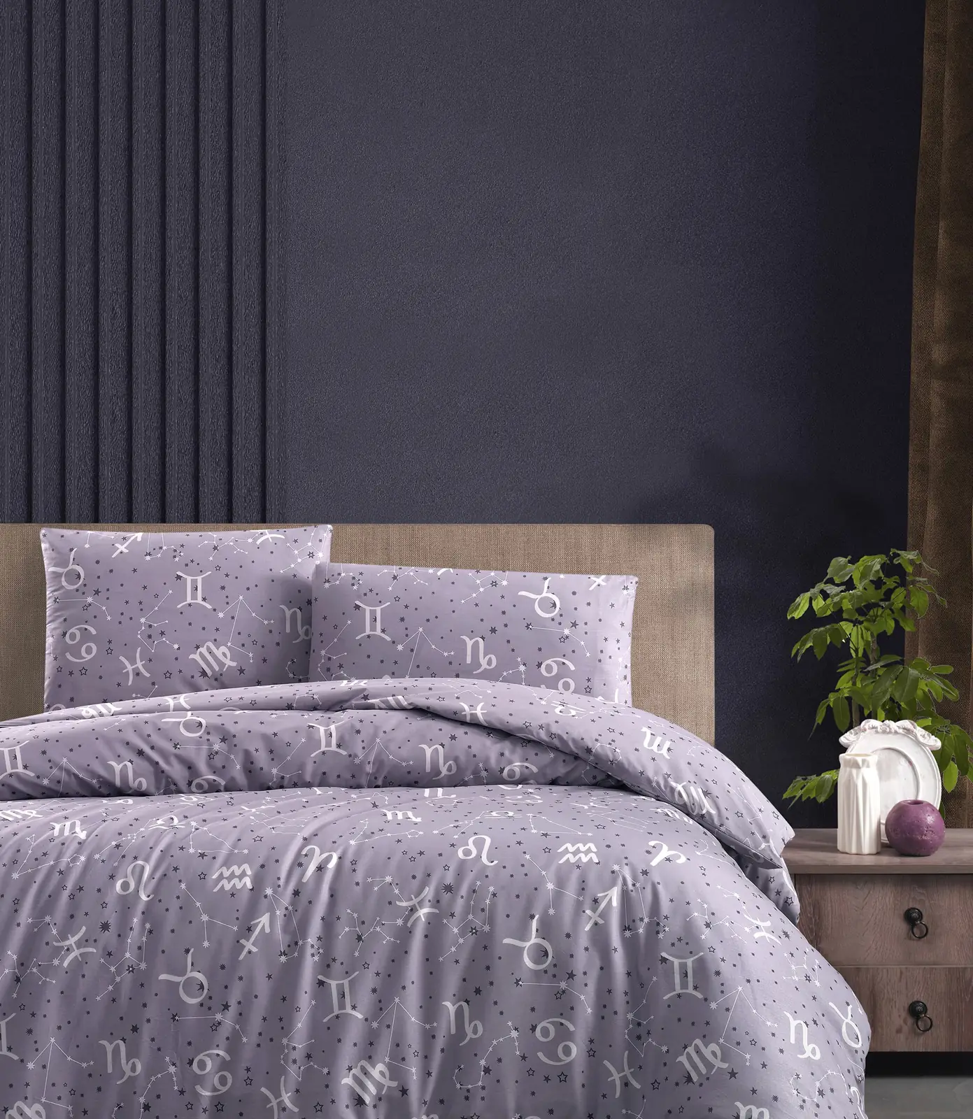 prod_aec38efc-6c2b-481b-bfd9-19f56cc8de86 First Choice Homesko Goodnight Lavender – 100% памук, 142 TC - Ranforce спален комплект 200×220 с чаршаф с ластик 160×200+35 см - Image 1