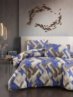 First Choice Homesko Rayce Beige – 100% памук, 142 TC – Ranforce спален комплект 200×220 с чаршаф с ластик 160×200+35 см