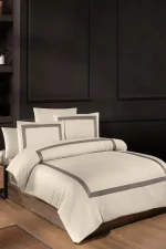 First Choice Спално бельо „Belezza Cappuccino“ Deluxe сатен – 100% памук – 6 части – за спалня с един плик