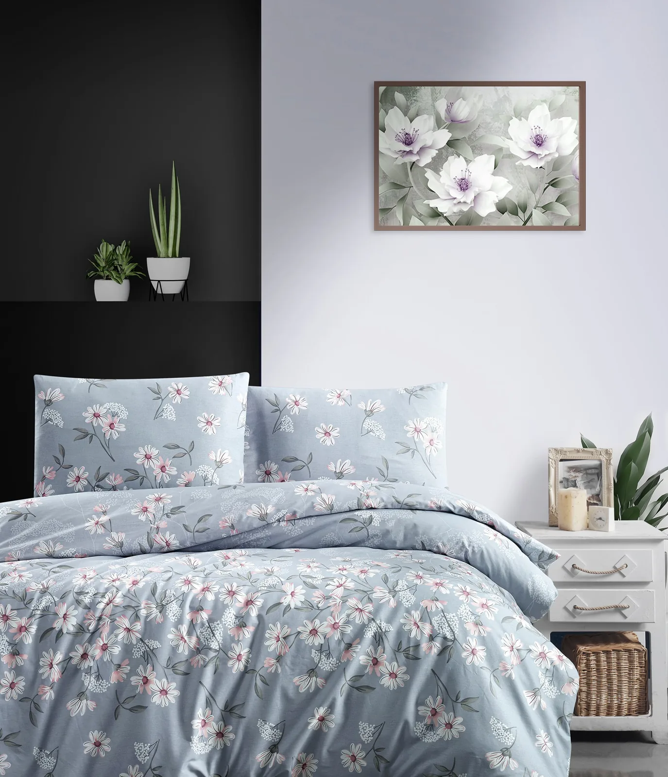 prod_c94441f0-32a4-4080-8f00-950fb49d5034 First Choice Homesko Nevada Blue – 100% памук, 142 TC – Ranforce спален комплект 200×220 с чаршаф с ластик 160×200+35 см - Image 1
