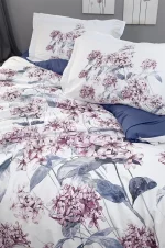 First Choice Luanda Blue – 100% памук сатен – семеен спален комплект с 2 плика – 7 части - Image 2