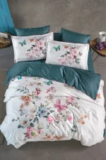 La Romano Спално бельо „Holea Yeşil“ Premium Satin – 100% памук – 300 TC – 6 части – за спалня